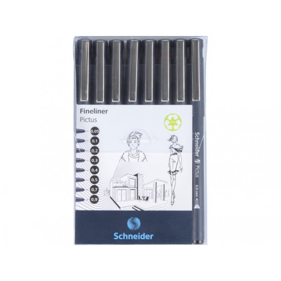 Fineliner Schneider Pictus 8 buc/portofel Fineliner Schneider Pictus 8 buc/portofel
