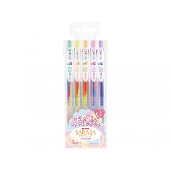 Pix cu gel Sarasa Marble 5 culori/set Zebra Pix cu gel Sarasa Marble 5 culori/set Zebra