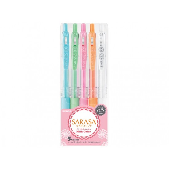 Pix cu gel Sarasa Milk 5 culori/set Zebra Pix cu gel Sarasa Milk 5 culori/set Zebra