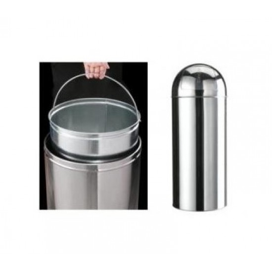 Cos de gunoi, din inox, cu capac batant, Limpio, 50L