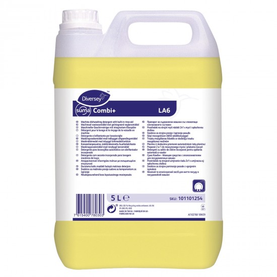Detergent si aditiv clatire masina de spalat vase SUMA Combi LA6, Diversey, 5L