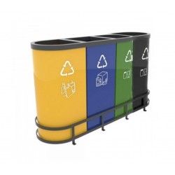 Set cosuri de reciclare din metal ultra rezistent, 60L/recipient, 4 recipiente, MALMO B, Best-seller  Set cosuri de reciclare din metal ultra rezistent, 60L/recipient, 4 recipiente, MALMO B, Best-seller