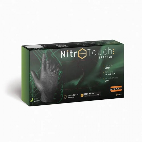Manuși Nitril Nitro Touch Grasper - Negru