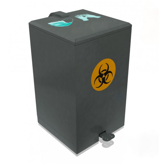 Cos de gunoi pentru masti si manusi, metal, 70 L Cos de gunoi pentru masti si manusi, metal, 70 L