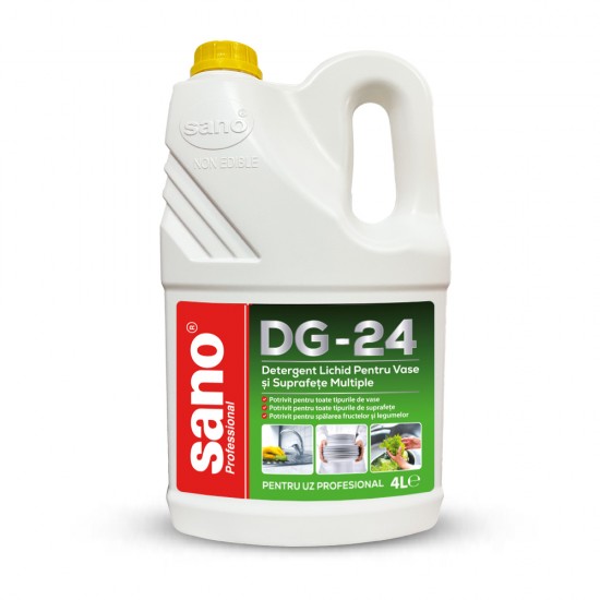 Detergent Lichid Pentru Vase si Suprafete Multiple, SANO PROFESSIONAL DG-24, 4L