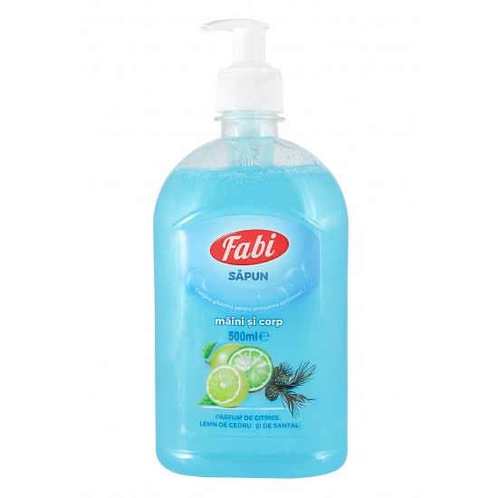 Sapun lichid citrice cu pompita, Fabi, 500ml