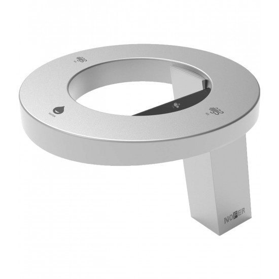 Uscator de maini, dozator de sapun si set de robinet pe blat, argintiu Concept 3, Nofer Uscator de maini, dozator de sapun si set de robinet pe blat, argintiu Concept 3, Nofer