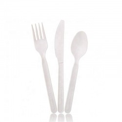 Set de tacamuri, BIO CPLA, Lingura + Furculita + Cutit + Servetel - 100 buc/set Set de tacamuri, BIO CPLA, Lingura + Furculita + Cutit + Servetel - 100 buc/set
