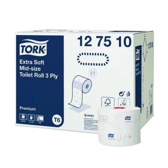 Hartie igienica in 3 straturi, Tork Premium Extra Soft, T6, 70 m/rola