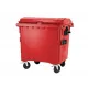 Eurocontainer rosu din material plastic, cu capac plat, MEVATEC, 1100 l - Transport Inclus Eurocontainer rosu din material plastic, cu capac plat, MEVATEC, 1100 l - Transport Inclus