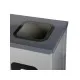 Coș de reciclare gri otel cu acoperire organica, cu 3 compartimente 3x60L – 180 litri
