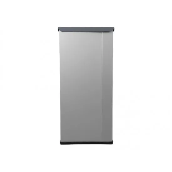 Coș de reciclare gri otel cu acoperire organica, cu 3 compartimente 3x60L – 180 litri