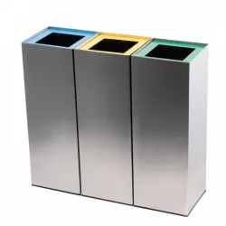 Set 3 cosuri colectare selectiva din otel inoxidabil, 37L/recipient Set 3 cosuri colectare selectiva din otel inoxidabil, 37L/recipient