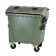 Eurocontainer din plastic, 1100 L, capac rotund, verde, inchizatoare pentru capac - colectare sticla - Transport Inclus