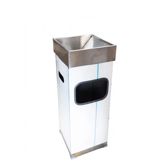 RESIGILAT 1 - Cos patrat din inox, cu scrumiera, 42 L RESIGILAT 1 - Cos patrat din inox, cu scrumiera, 42 L