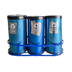 RESIGILAT 1 - Set 3 cosuri colectare selectiva din inox, 45L/recipient