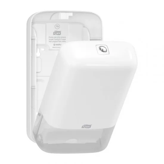 Dispenser alb pentru hartie igienica pliata, bulk, Tork Dispenser alb pentru hartie igienica pliata, bulk, Tork