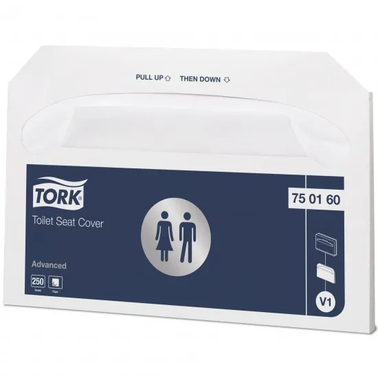 Acoperitori din hartie pentru colac Tork WC 250 buc / pachet Acoperitori din hartie pentru colac Tork WC 250 buc / pachet
