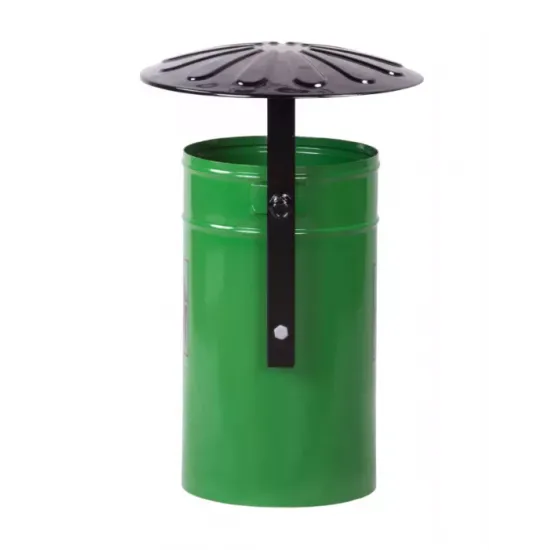 Cos stradal pentru gunoi, Verde, Metal, 35 L Cos stradal pentru gunoi, Verde, Metal, 35 L