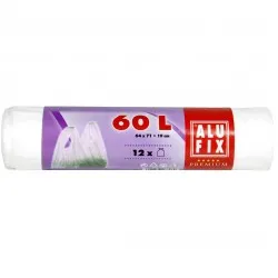 Saci menajeri albi Alufix 60l, 12 buc/rola  Saci menajeri albi Alufix 60l, 12 buc/rola