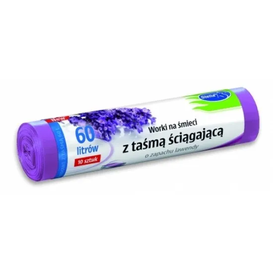 STELLA SACI MENAJ LDPE 60L 10/set cu manere Lavanda STELLA SACI MENAJ LDPE 60L 10/set cu manere Lavanda