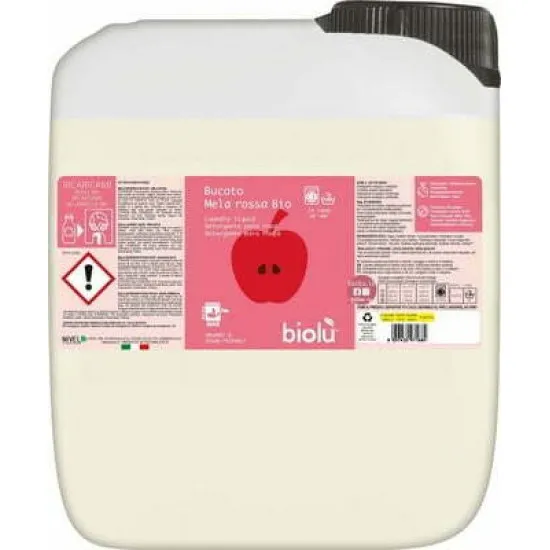 Detergent ecologic lichid pentru rufe albe si colorate, mere rosii, 5L - Biolu                      
