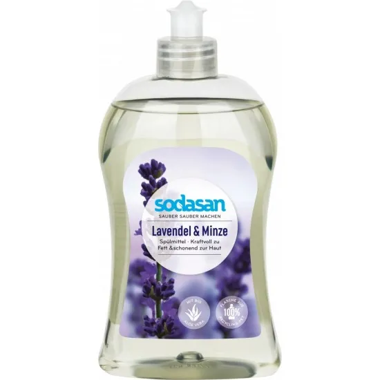 Detergent vase lichid bio lavanda si menta 500 ml Sodasan                                           