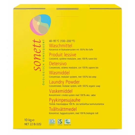 Detergent praf pentru rufe, ecologic, 10 kg, Sonett Detergent praf pentru rufe, ecologic, 10 kg, Sonett