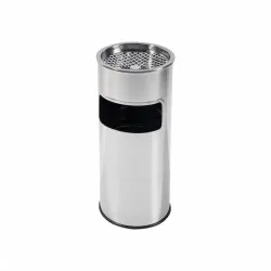 Cos gunoi inox 2in1 cu scrumiera, 27l, 60.5cm inaltime