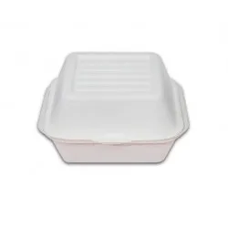 Caserola cu Capac Pentru Burger Unica Folosinta, Biodegradabila & Compostabila 15x15cm 6” (50buc) 