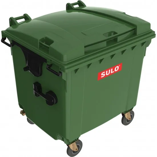 Eurocontainer verde din material plastic, cu capac plat, SULO, 1100 l - Transport Inclus Eurocontainer verde din material plastic, cu capac plat, SULO, 1100 l - Transport Inclus