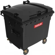 Eurocontainer negru din material plastic, cu capac plat SULO, 1100 L - Transport Inclus Eurocontainer negru din material plastic, cu capac plat SULO, 1100 L - Transport Inclus