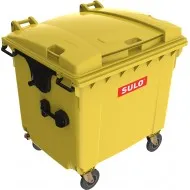 Eurocontainer galben din material plastic, cu capac plat, SULO, 1100 l - Transport Inclus Eurocontainer galben din material plastic, cu capac plat, SULO, 1100 l - Transport Inclus