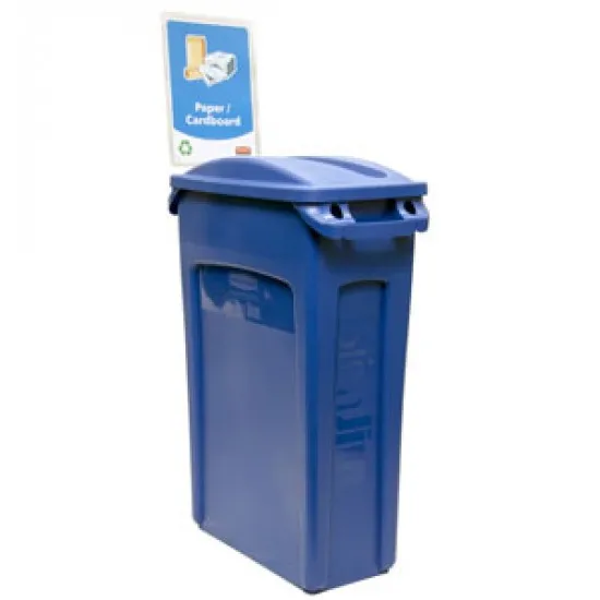 Capac deseuri amestecate pentru container Slim Jim de 87 si 60 L, albastru, RUBBERMAID Capac deseuri amestecate pentru container Slim Jim de 87 si 60 L, albastru, RUBBERMAID