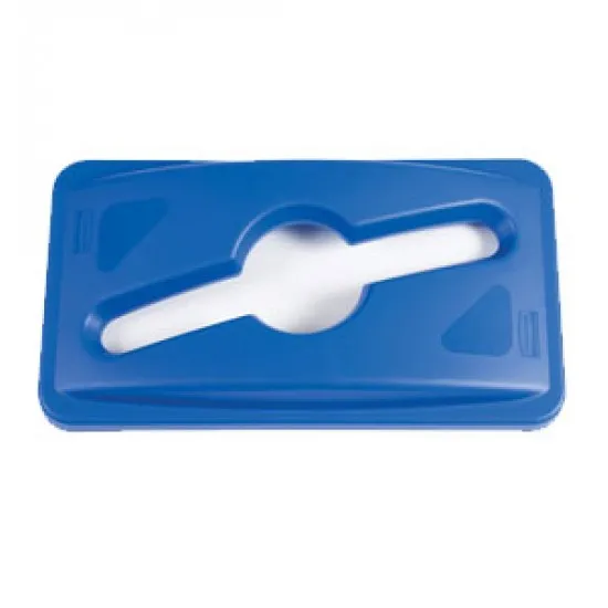 Capac deseuri amestecate pentru container Slim Jim de 87 si 60 L, albastru, RUBBERMAID Capac deseuri amestecate pentru container Slim Jim de 87 si 60 L, albastru, RUBBERMAID