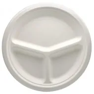 Farfurie 26 CM, 3 Compartimente, Bio, trestie de zahar, 50 buc/set