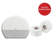 Pachet dispenser hartie igienica mini Jumbo Tork + 1 bax Hartie igienica mini jumbo 130m Pachet dispenser hartie igienica mini Jumbo Tork + 1 bax Hartie igienica mini jumbo 130m