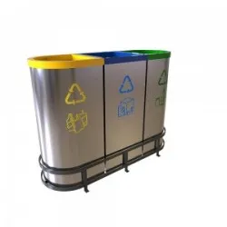 MALMO A Cosuri pentru colectare selectiva din otel inoxidabil, 3x60L MALMO A Cosuri pentru colectare selectiva din otel inoxidabil, 3x60L