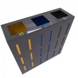OSLO M Insula pentru reciclare cu design elegant pentru spatii moderne, metalic, de exterior, 3x38L, 75x25x75 cm OSLO M Insula pentru reciclare cu design elegant pentru spatii moderne, metalic, de exterior, 3x38L, 75x25x75 cm