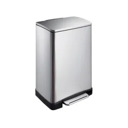 Cos de gunoi - material inoxidabil cu garnitura din plastic 40 l Cos de gunoi - material inoxidabil cu garnitura din plastic 40 l