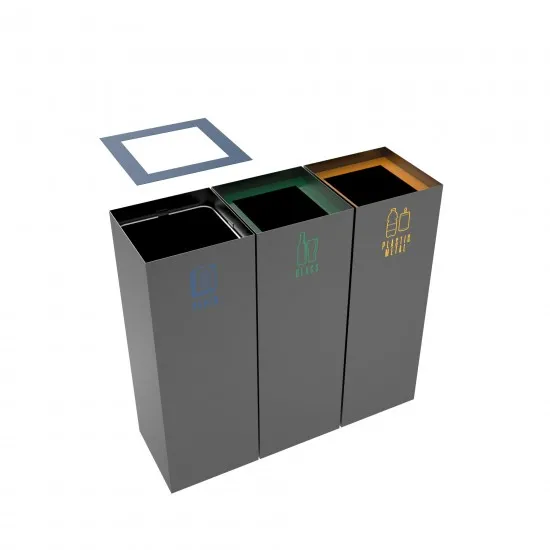 MEDELE PC 3x60L Cosuri din metal vopsit in camp electrostatic, pentru colectarea selectiva a deseurilor MEDELE PC 3x60L Cosuri din metal vopsit in camp electrostatic, pentru colectarea selectiva a deseurilor