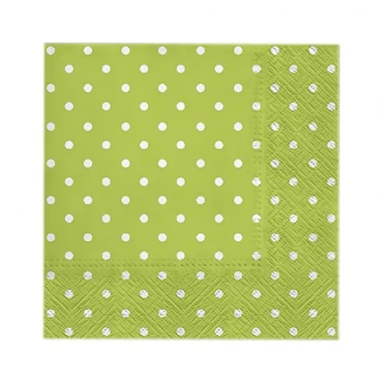 Servetele de masa 33x33cm, model verde cu buline - 3 straturi