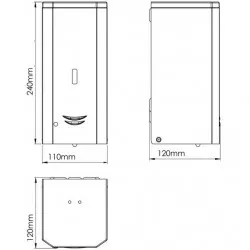 Dozator cu senzor pentru sapun lichid, cu conectare la 220V, negru, 1L, Mediclinics
