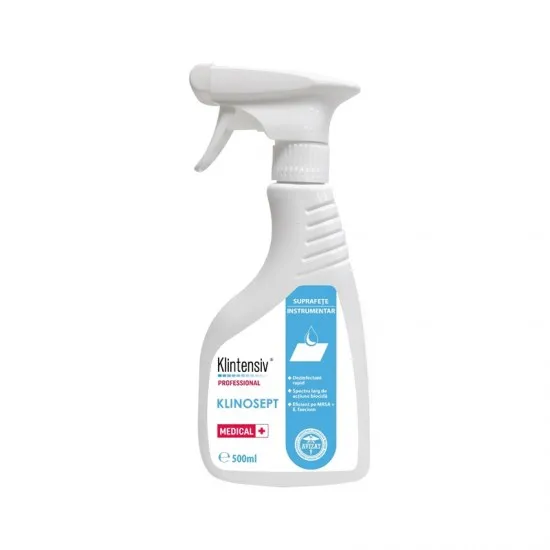 KLINOSEPT™ – Dezinfectant rapid pentru suprafete și instrumente medicale RTU – pe baza de alcool, 500 ml