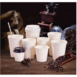 Pahare de carton albe pentru bauturi calde 16 oz, 50 buc/set