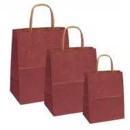 Set 100 bucati, Pungi natur, colorate bordo la exterior, 16x8x21 cm