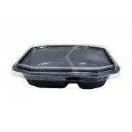 Caserole meniu cu 2 compartimente, 50 buc/set (capac inclus)