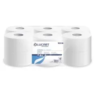 Hartie igienică 300 grame, 91m, alba, 2 straturi, portionata, 446 foi, JUMBO 300, LUCART
