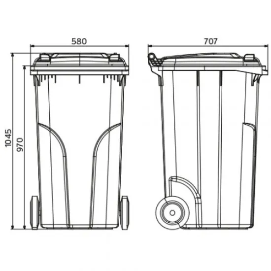 Europubela din material plastic, 240 l culoare verde SULO - Transport inclus Europubela din material plastic, 240 l culoare verde SULO - Transport inclus