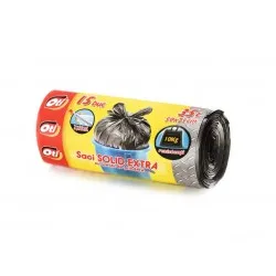 Saci menajeri SOLID EXTRA, 35L, cu urechi de prindere, 15 buc./rola, Oti Saci menajeri SOLID EXTRA, 35L, cu urechi de prindere, 15 buc./rola, Oti